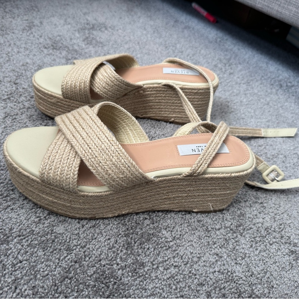 Steven Women's Cream Woven Sandals, 🆕NWOT